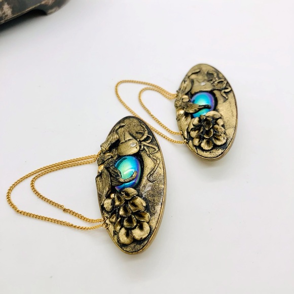 Vintage art nouveau repousse bird brooch pair 🐦🐦 - Picture 8 of 11